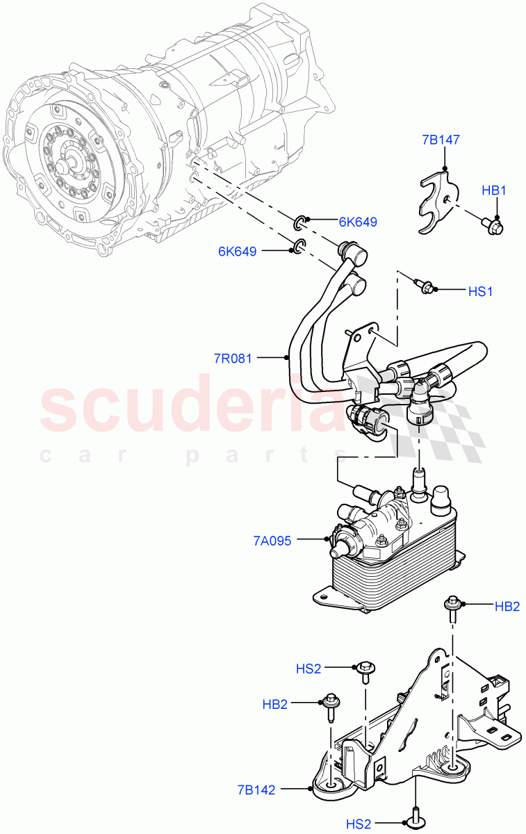 Transmission Cooling Systems(3.0L AJ20P6 Petrol High,8 Speed Auto Trans ZF 8HP76,3.0L AJ20D6 Diesel High)((V)FROMMA000001) of Land Rover Land Rover Range Rover Velar (2017+) [2.0 Turbo Diesel]