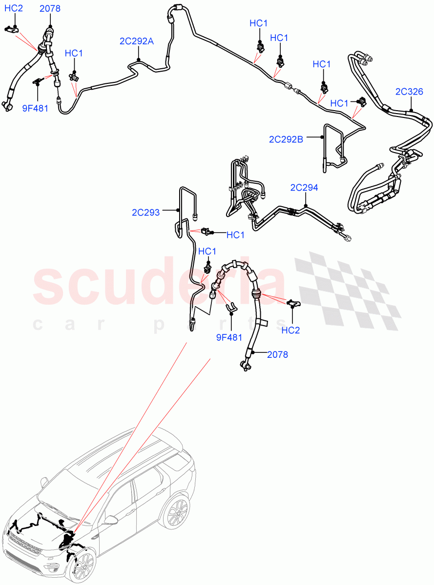 Front Brake Pipes(Changsu (China),Electric Engine Battery-MHEV,Less Electric Engine Battery)((V)FROMKG446857) of Land Rover Land Rover Discovery Sport (2015+) [2.0 Turbo Diesel]