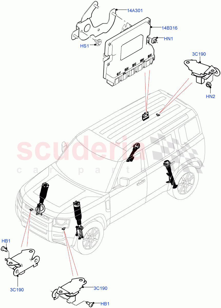 Electronic Damper Control(With Continuous Variable Damping) of Land Rover Land Rover Defender (2020+) [5.0 OHC SGDI SC V8 Petrol]