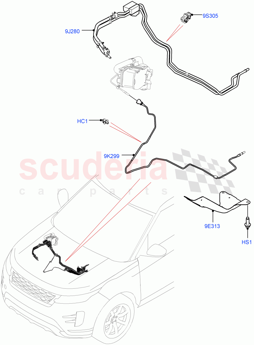 Fuel Lines(Under Floor)(2.0L AJ20D4 Diesel LF PTA,Halewood (UK),2.0L AJ20D4 Diesel High PTA,2.0L AJ20D4 Diesel Mid PTA) of Land Rover Land Rover Discovery Sport (2015+) [2.0 Turbo Diesel]