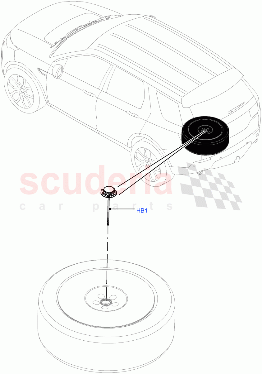 Spare Wheel Carrier (Halewood (UK), With 5 Seat Configuration) of Land Rover Land Rover Discovery Sport (2015+) [2.0 Turbo Diesel]