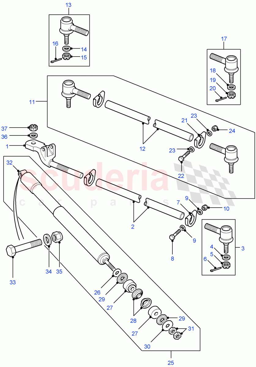 Track Rods & Damper ((V) FROM7A000001) of Land Rover Land Rover Defender (2007-2016)