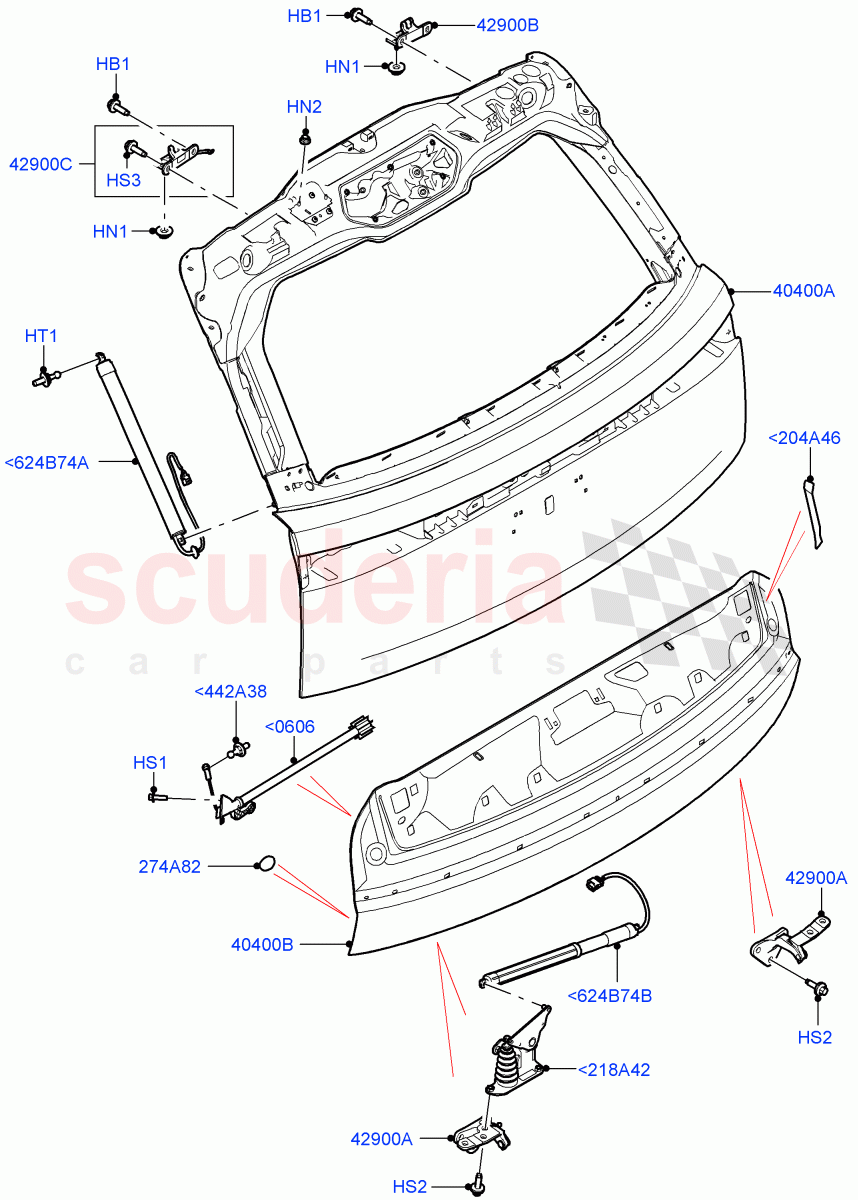 Luggage Compartment Door (Door And Fixings) of Land Rover Land Rover Range Rover (2022+) [3.0 I6 Turbo Petrol AJ20P6]