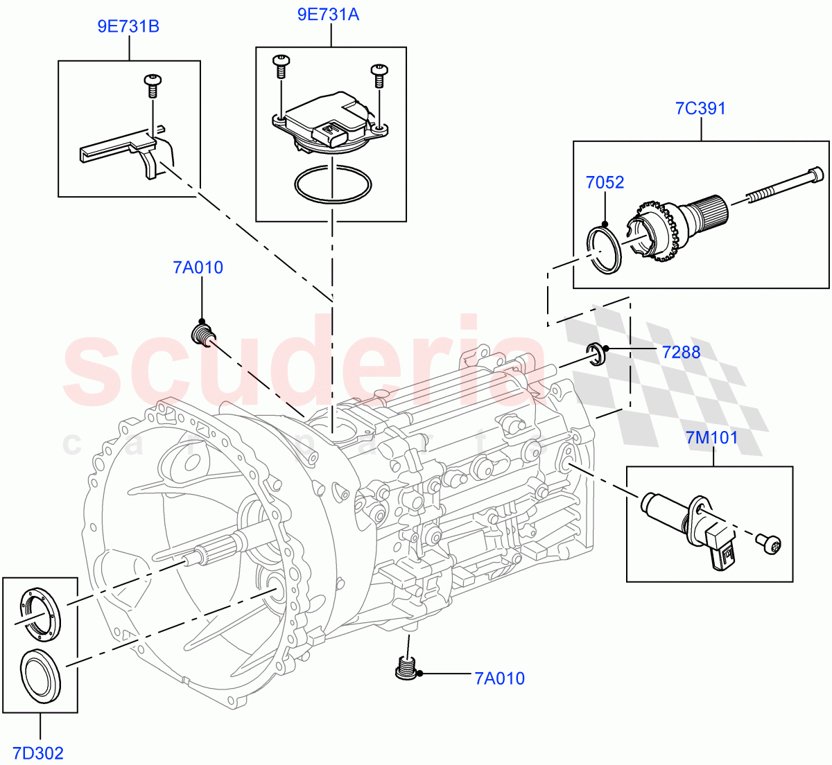 Manual Transmission External Cmpnts(6 Speed Man ZF S6-53)((V)FROMAA000001,(V)TOBA999999) of Land Rover Land Rover Discovery 4 (2010-2016) [5.0 OHC SGDI NA V8 Petrol]