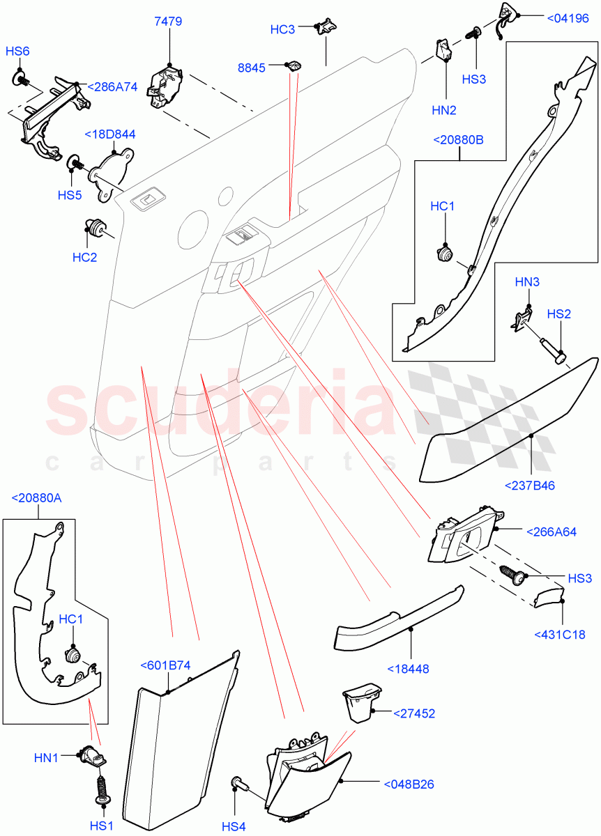 Rear Door Trim Installation of Land Rover Land Rover Range Rover Sport (2014+) [5.0 OHC SGDI SC V8 Petrol]