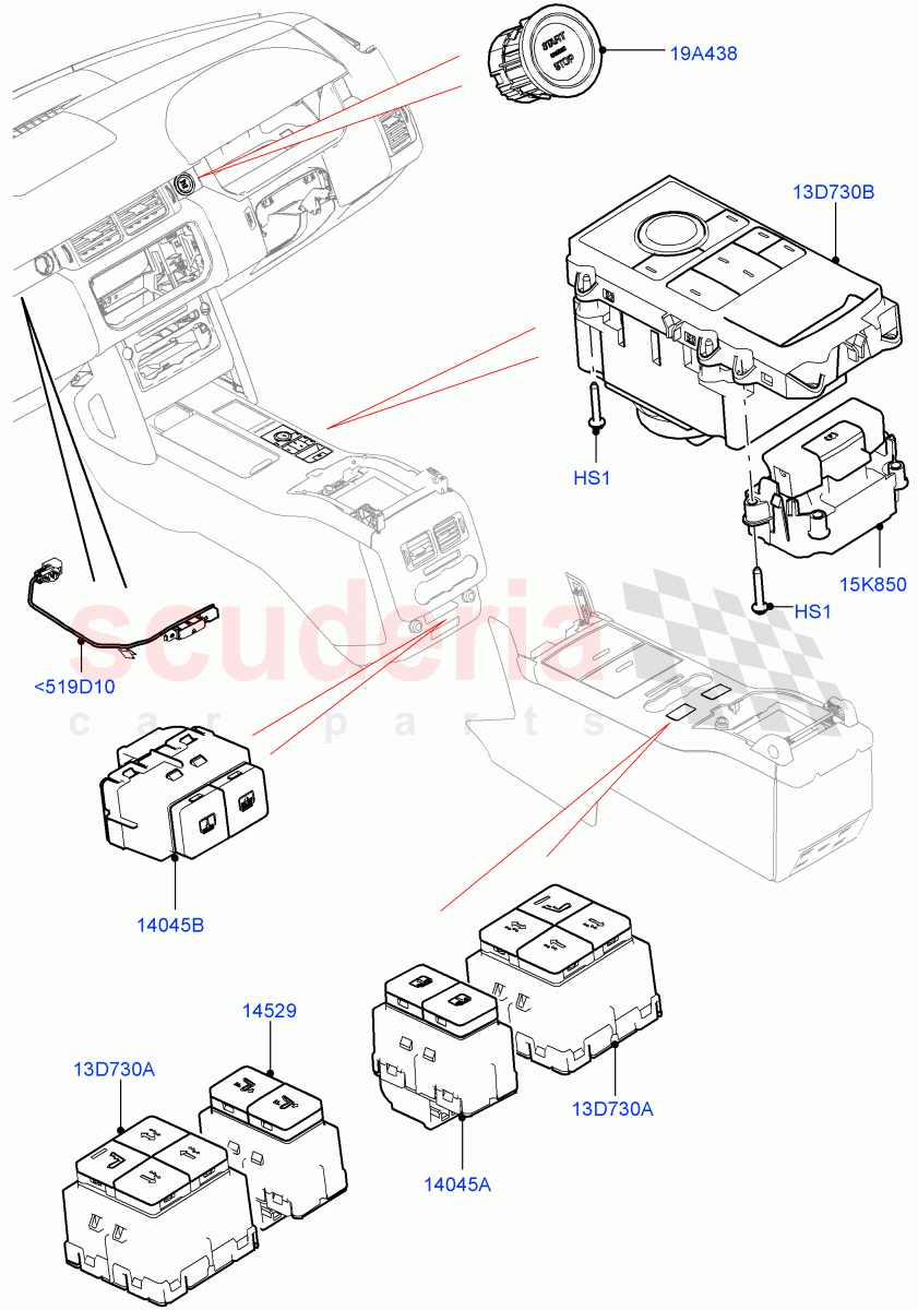 Switches(Console)((V)TOHA999999) of Land Rover Land Rover Range Rover (2012-2021) [2.0 Turbo Petrol AJ200P]