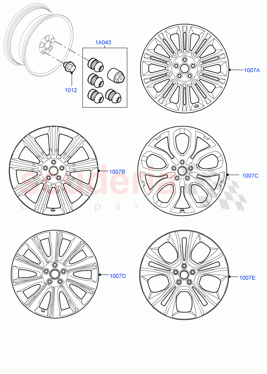Accessory Wheels (Accessory) (Halewood (UK), Itatiaia (Brazil)) of Land Rover Land Rover Range Rover Evoque (2012-2018) [2.0 Turbo Petrol GTDI]