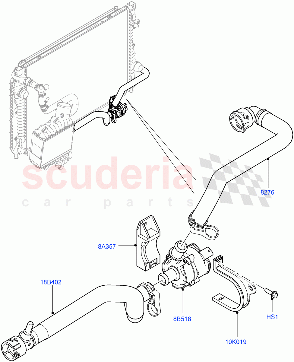 Water Pump (Auxiliary Unit) (2.0L I4 DSL MID DOHC AJ200) ((V) FROMGH000001) of Land Rover Land Rover Discovery Sport (2015+) [2.0 Turbo Diesel]