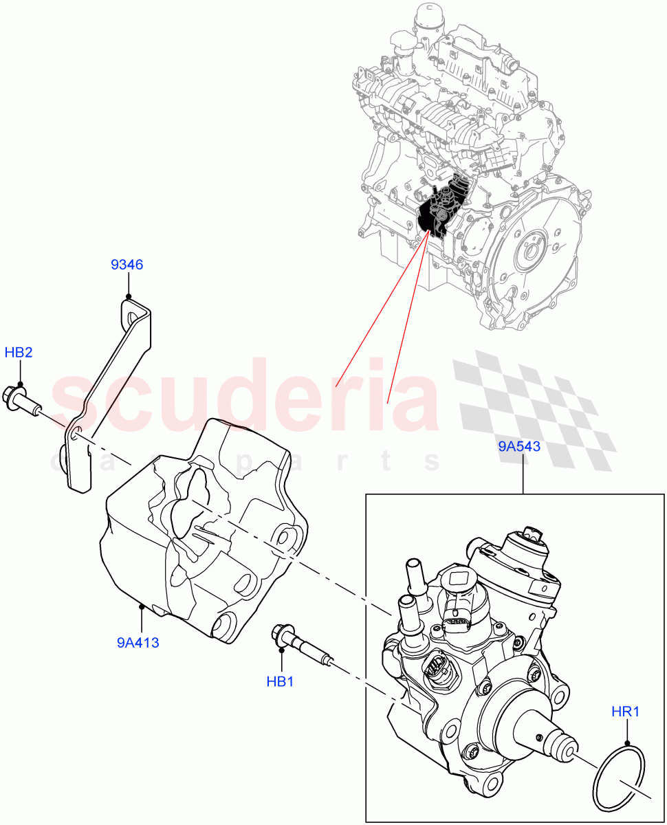 Fuel Injection Pump - Diesel(2.0L AJ21D4 Diesel Mid,Itatiaia (Brazil)) of Land Rover Land Rover Range Rover Evoque (2019+) [2.0 Turbo Diesel AJ21D4]