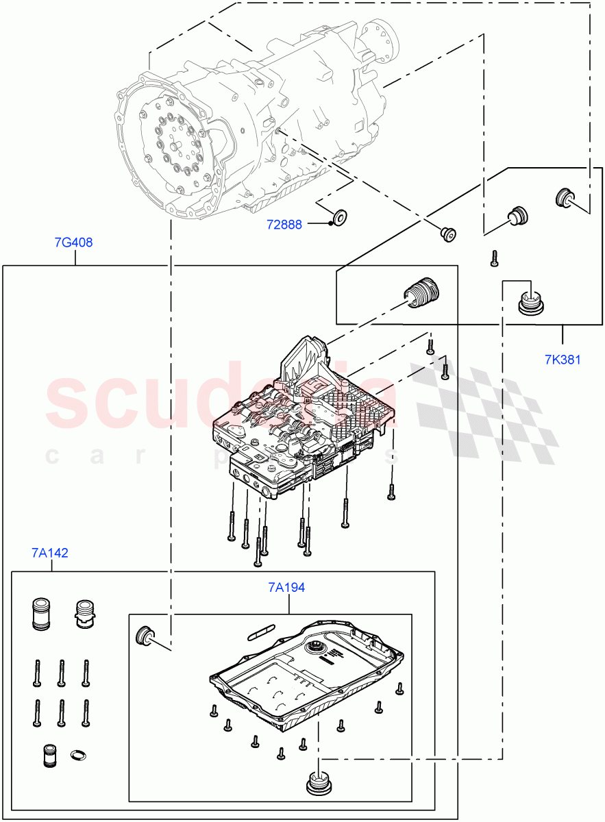 Valve Body - Main Control & Servo's (Nitra Plant Build) (3.0L AJ20P6 Petrol High, 8 Speed Auto Trans ZF 8HP76, 3.0L AJ20D6 Diesel High) of Land Rover Land Rover Discovery 5 (2017+) [2.0 Turbo Petrol AJ200P]
