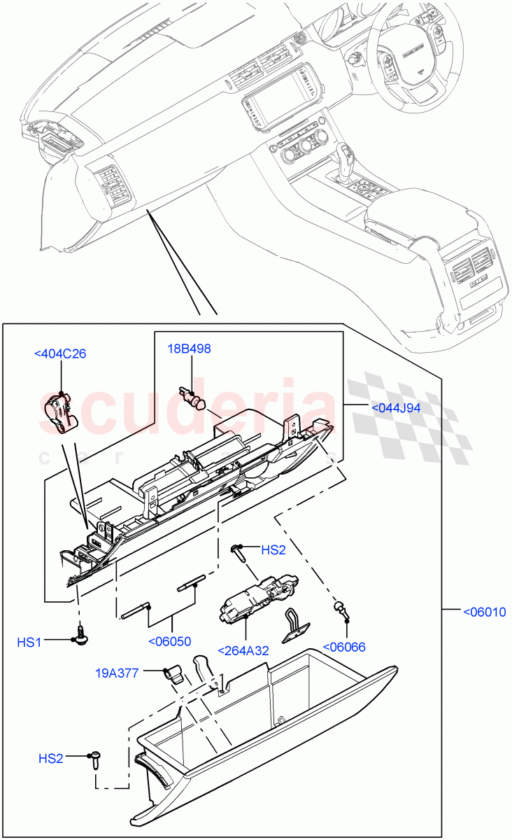 Glove Box((V)TOHA999999) of Land Rover Land Rover Range Rover Sport (2014+) [5.0 OHC SGDI SC V8 Petrol]