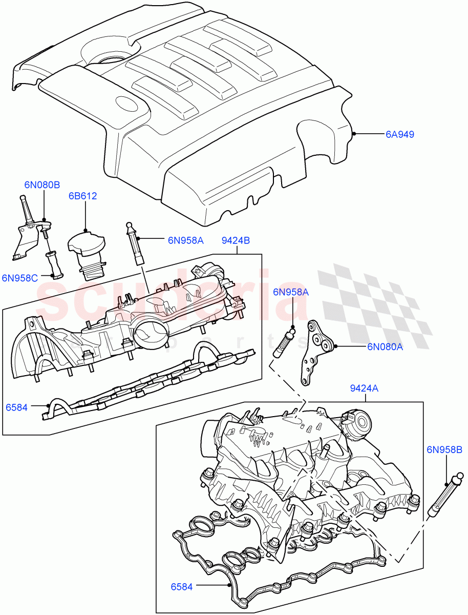 Inlet Manifold (Lion Diesel 2.7 V6 (140KW)) ((V) TO9A999999) of Land Rover Land Rover Range Rover Sport (2005-2009) [2.7 Diesel V6]