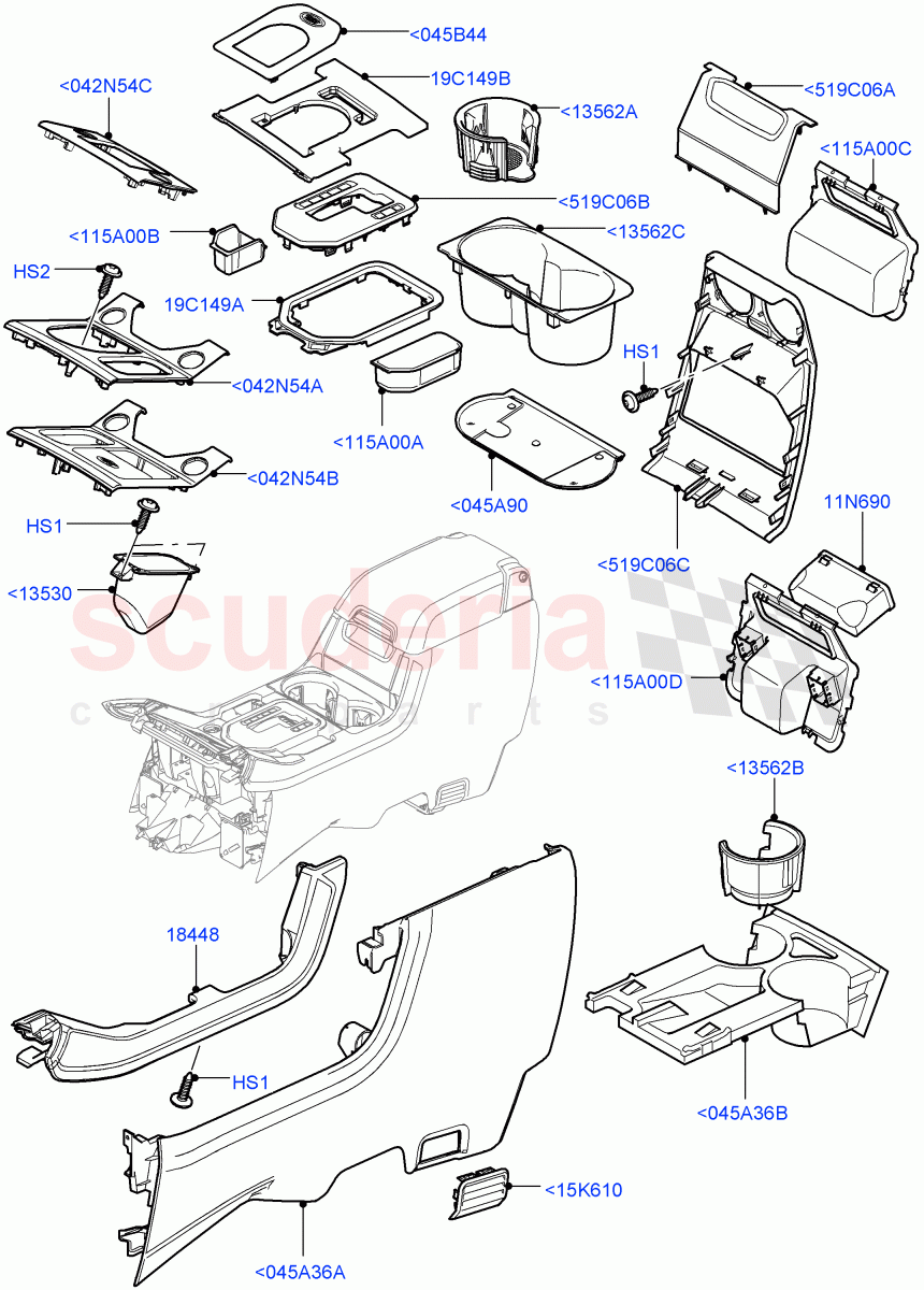 Console - Floor(For Carrier Assy, External Components)((V)FROMAA000001) of Land Rover Land Rover Discovery 4 (2010-2016) [2.7 Diesel V6]