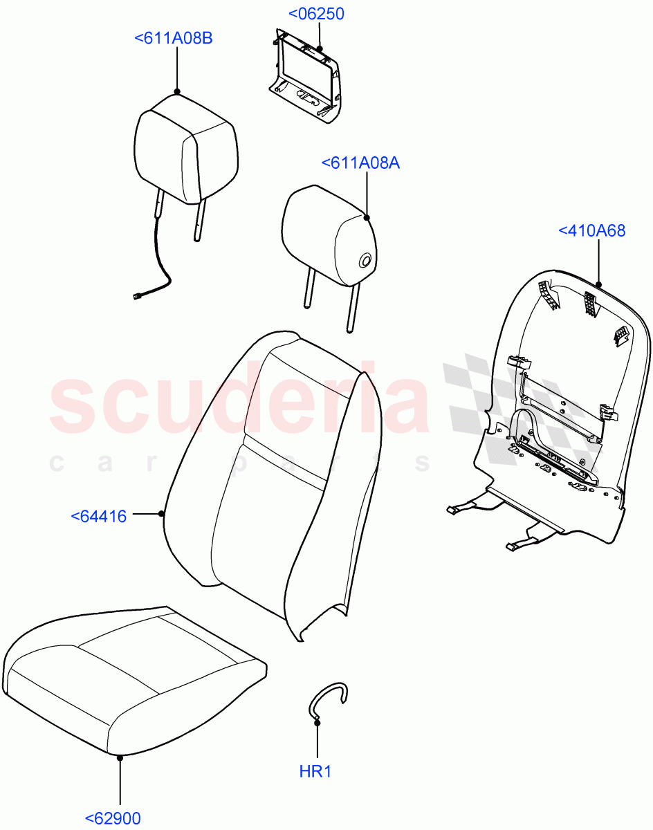 Front Seat Covers(Taurus Leather Perforated) of Land Rover Land Rover Range Rover Velar (2017+) [2.0 Turbo Diesel AJ21D4]