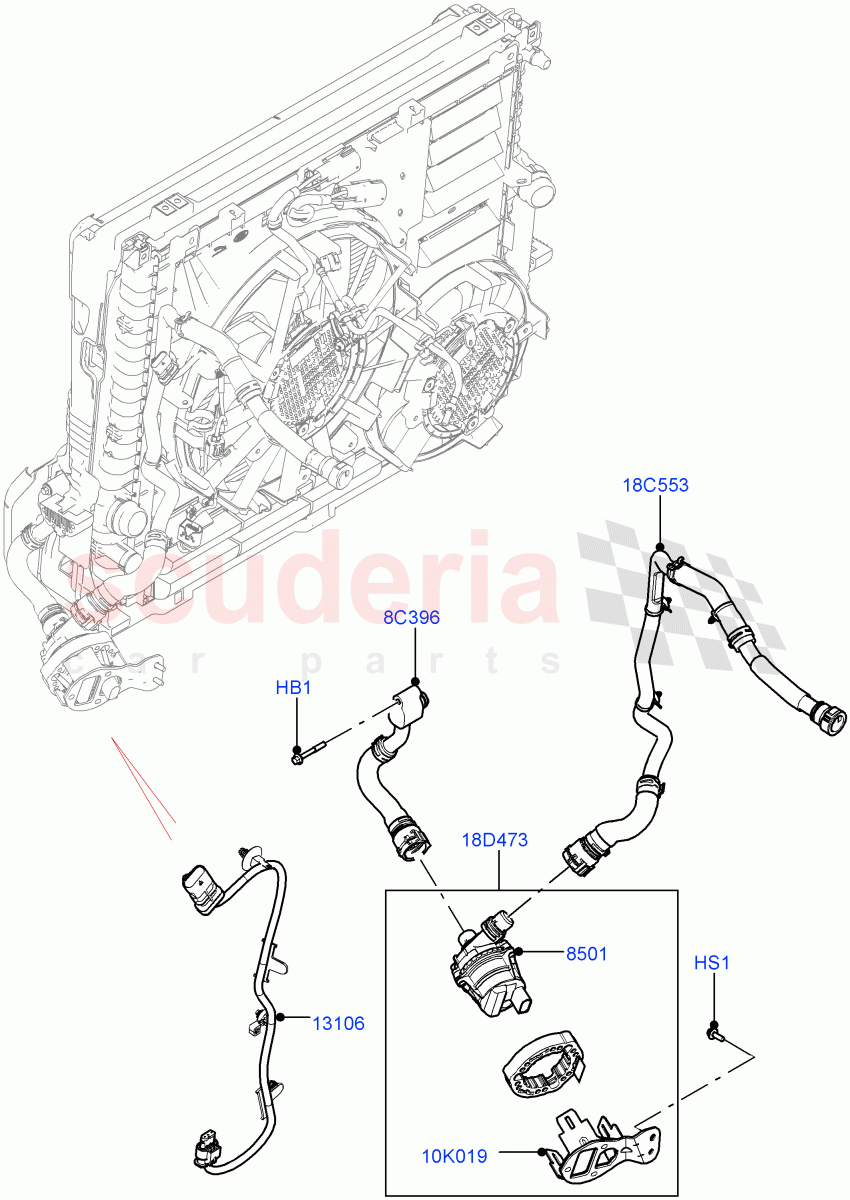 Water Pump(Auxiliary Unit)(3.0L AJ20P6 Petrol High)((V)FROMMA000001) of Land Rover Land Rover Range Rover Velar (2017+) [3.0 I6 Turbo Petrol AJ20P6]