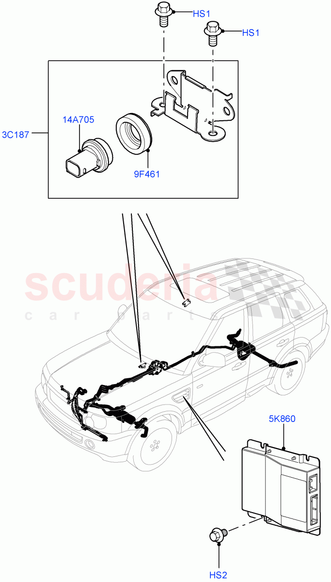 Active Anti-Roll Bar System (Controls/Electrics) (With Roll Stability Control) ((V) TO9A999999) of Land Rover Land Rover Range Rover Sport (2005-2009) [4.4 AJ Petrol V8]