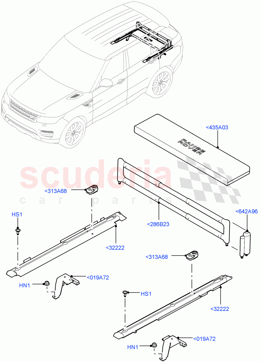 Load Compartment Trim(Floor)(Load Retainer Luggage Rails,Load Retainer Lugg Rail With Ret Kt) of Land Rover Land Rover Range Rover Sport (2014+) [5.0 OHC SGDI SC V8 Petrol]