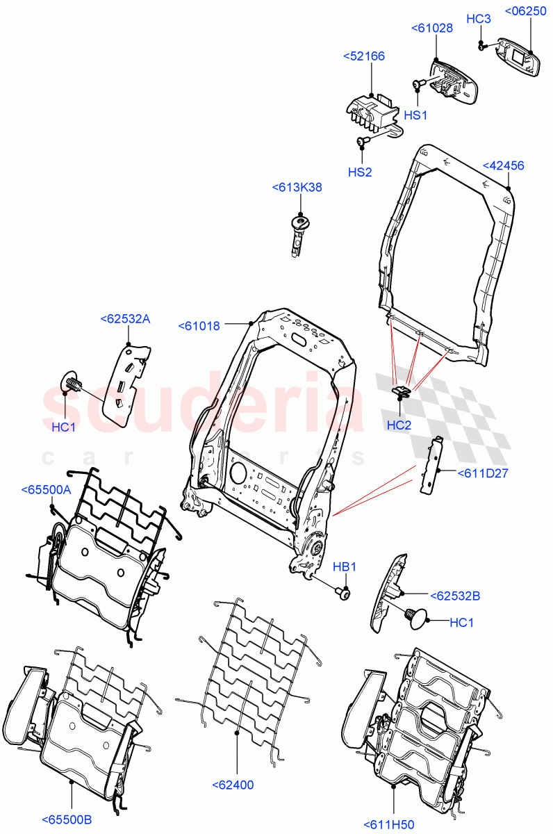 Front Seat Back (Nitra Plant Build) ((V) FROMM2000001) of Land Rover Land Rover Discovery 5 (2017+) [3.0 Diesel 24V DOHC TC]
