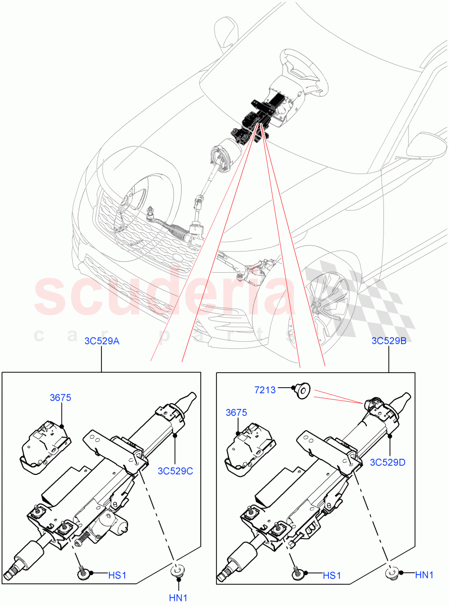 Steering Column(Upper) of Land Rover Land Rover Range Rover Velar (2017+) [3.0 I6 Turbo Petrol AJ20P6]