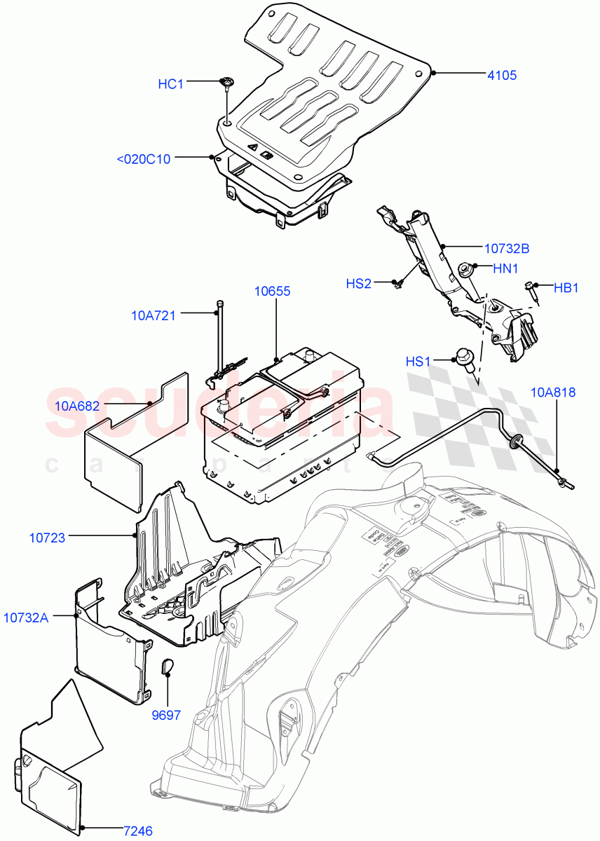 Battery And Mountings (Halewood (UK)) of Land Rover Land Rover Range Rover Evoque (2012-2018) [2.0 Turbo Petrol AJ200P]