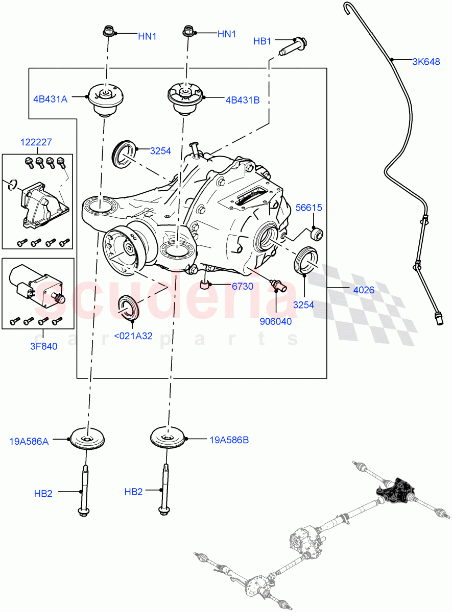 Rear Axle (2.0L I4 DSL HIGH DOHC AJ200, Torque Vectoring By Braking (TVBB)) ((V) FROMHA000001) of Land Rover Land Rover Range Rover Sport (2014+) [5.0 OHC SGDI SC V8 Petrol]