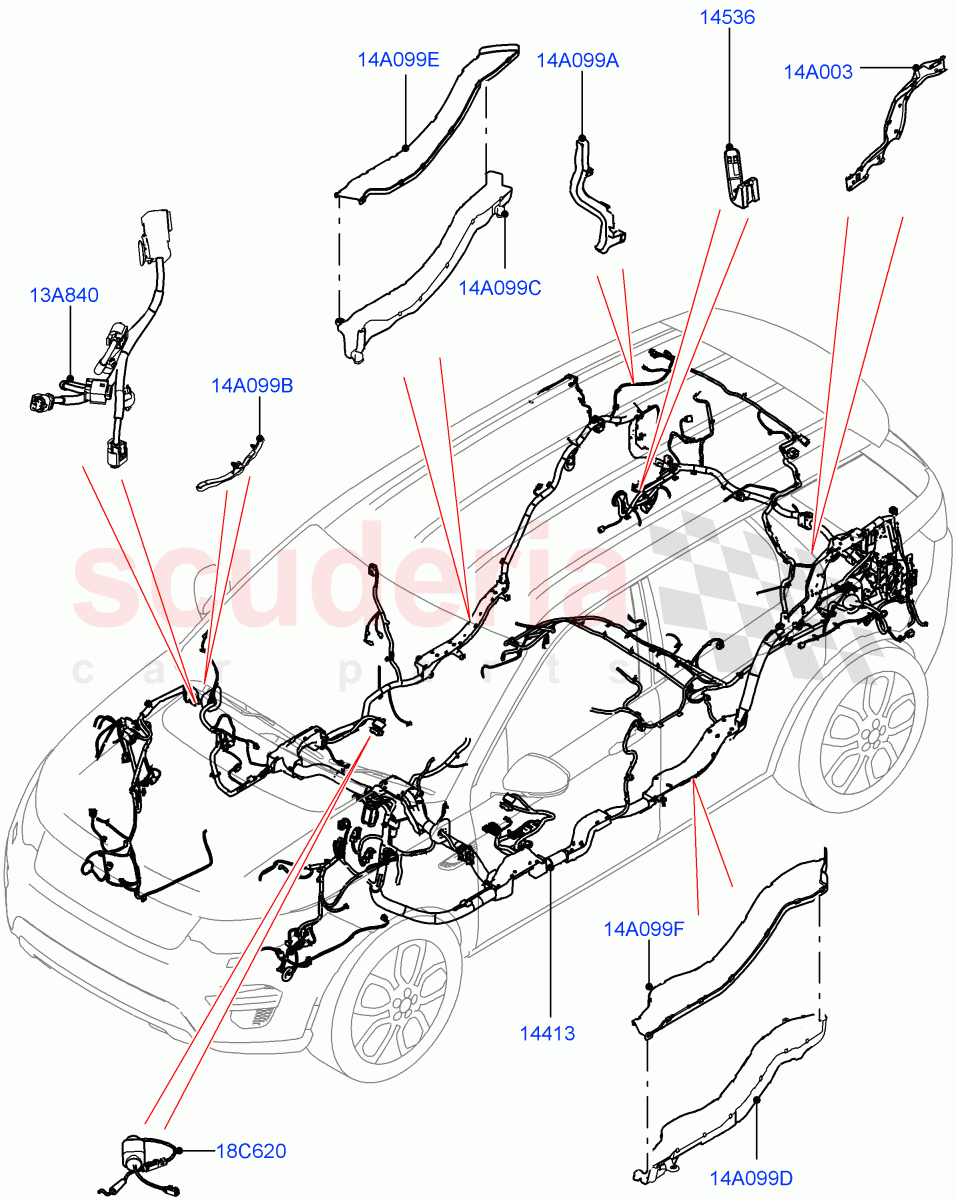 Electrical Wiring - Engine And Dash(Mega Harness)(Halewood (UK))((V)FROMLH000001) of Land Rover Land Rover Discovery Sport (2015+) [2.0 Turbo Petrol GTDI]