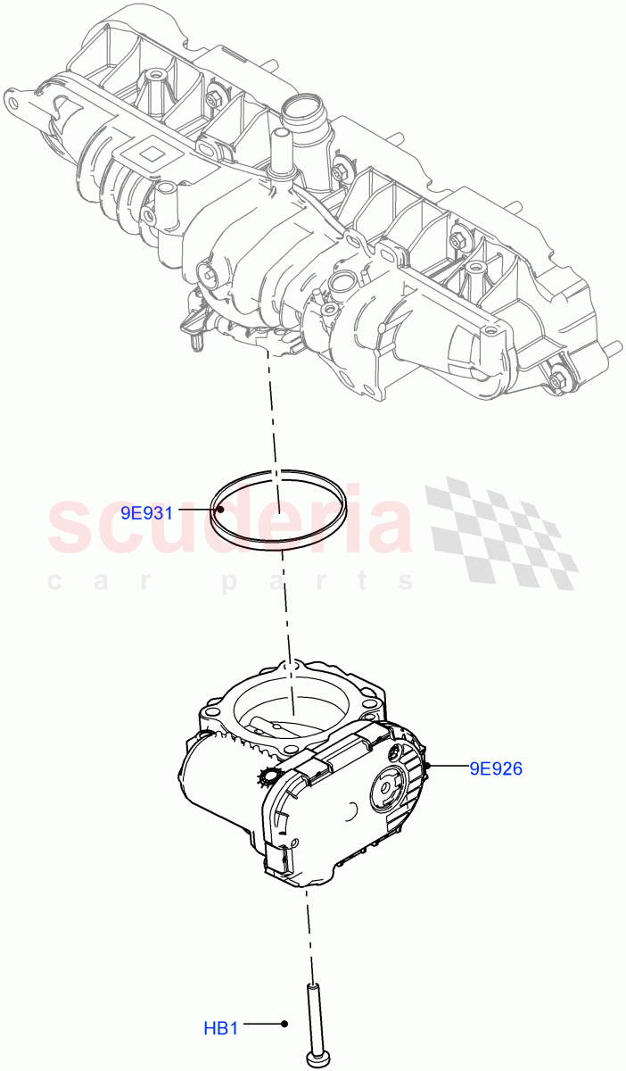 Throttle Housing (2.0L I4 High DOHC AJ200 Petrol, Changsu (China), 2.0L I4 Mid DOHC AJ200 Petrol) of Land Rover Land Rover Discovery Sport (2015+) [2.0 Turbo Petrol AJ200P]
