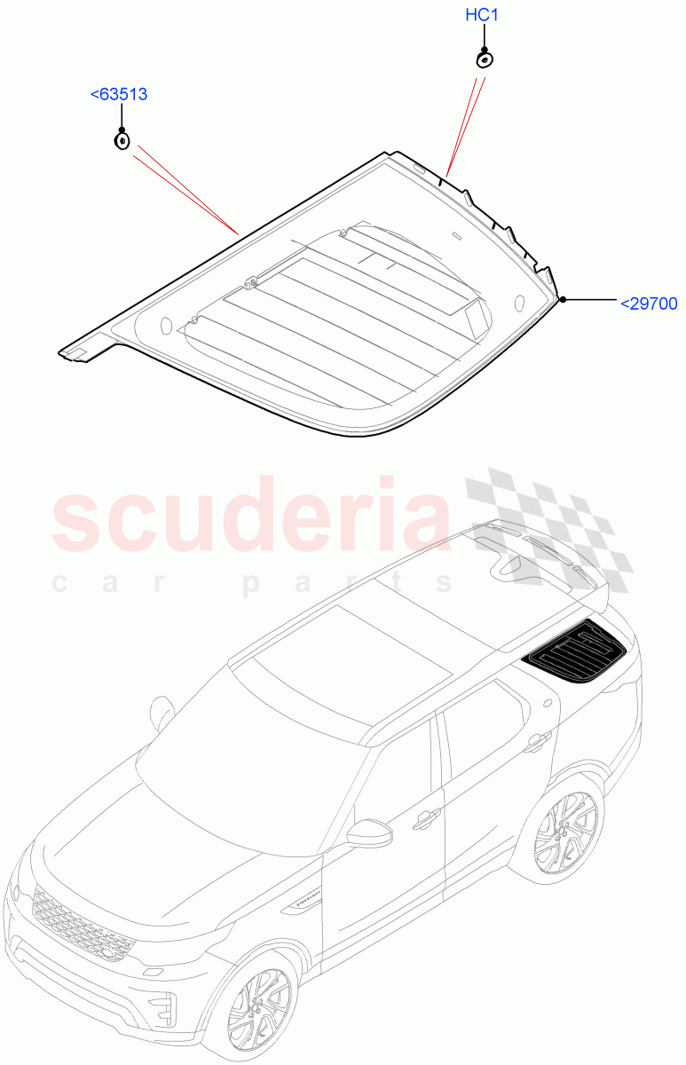 Quarter Windows(Solihull Plant Build)(Version - Core)((V)FROMHA000001) of Land Rover Land Rover Discovery 5 (2017+) [3.0 DOHC GDI SC V6 Petrol]