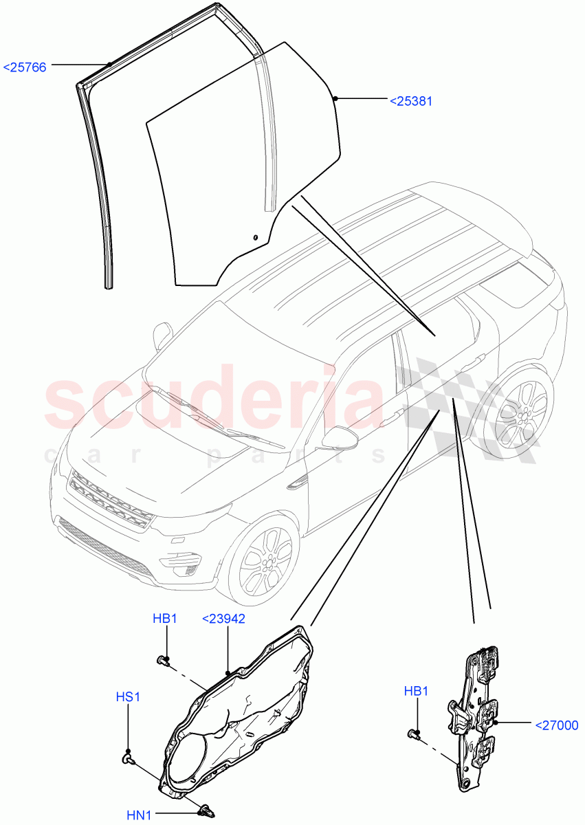 Rear Door Glass And Window Controls(Halewood (UK)) of Land Rover Land Rover Discovery Sport (2015+) [2.0 Turbo Petrol GTDI]