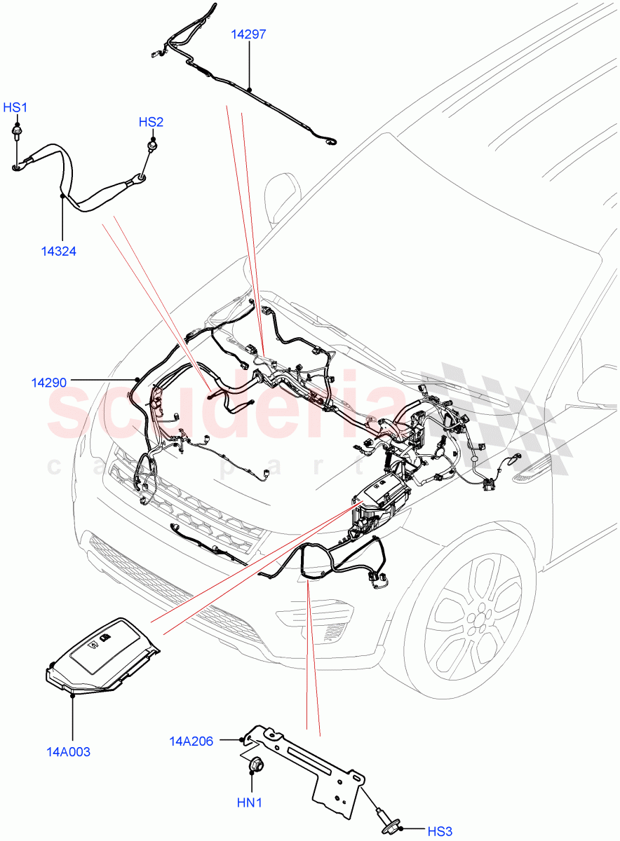 Electrical Wiring - Engine And Dash(Engine Compartment)(Halewood (UK))((V)TOKH999999) of Land Rover Land Rover Discovery Sport (2015+) [2.0 Turbo Diesel]