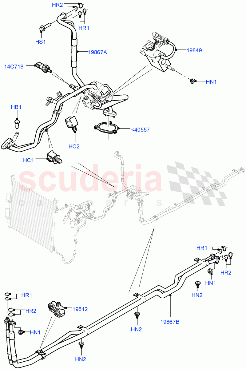 Air Conditioning Condensr/Compressr(Centre And Front)(2 Zone Air Conditioning - Hybrid,Premium Air Con Hybrid Front/Rear,Air Conditioning Hybrid-Front/Rear)((V)FROMJA000001,(V)TOJA999999) of Land Rover Land Rover Range Rover Sport (2014+) [2.0 Turbo Diesel]