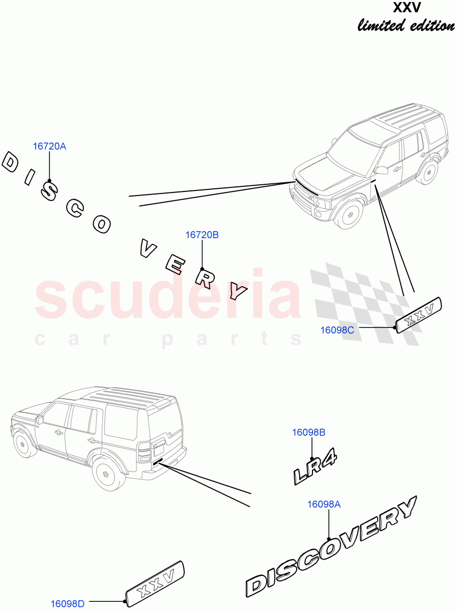 Name Plates(XXV Anniversary LE)((V)FROMEA000001) of Land Rover Land Rover Discovery 4 (2010-2016) [4.0 Petrol V6]