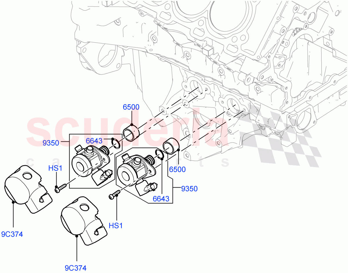 Fuel Injection Pump-Engine Mounted (5.0L OHC SGDI SC V8 Petrol - AJ133, 5.0 Petrol AJ133 DOHC CDA, 5.0L P AJ133 DOHC CDA S/C Enhanced) ((V) FROMAA000001) of Land Rover Land Rover Range Rover (2010-2012) [5.0 OHC SGDI SC V8 Petrol]