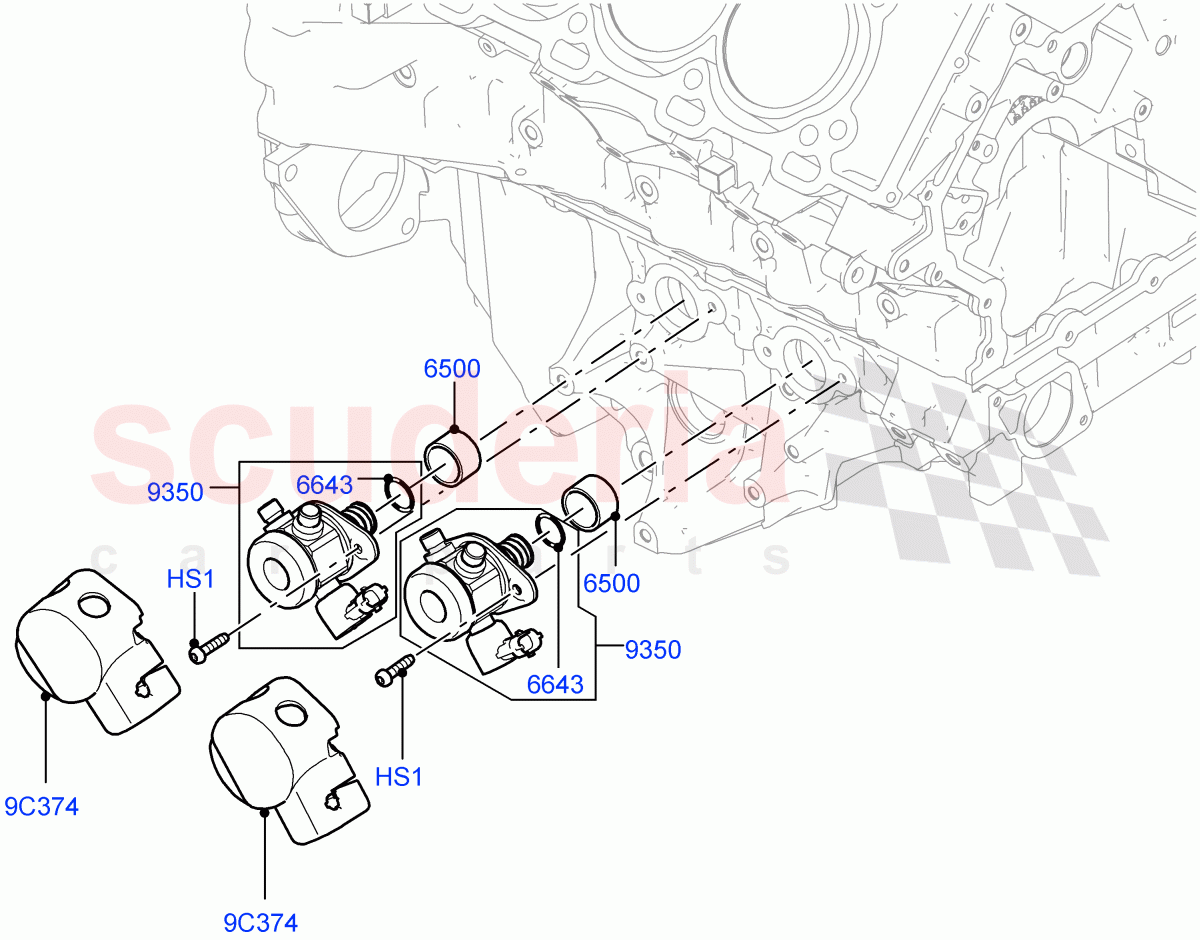 Fuel Injection Pump-Engine Mounted (5.0L P AJ133 DOHC CDA S/C Enhanced) ((V) FROMKA000001) of Land Rover Land Rover Range Rover Velar (2017+) [5.0 OHC SGDI SC V8 Petrol]