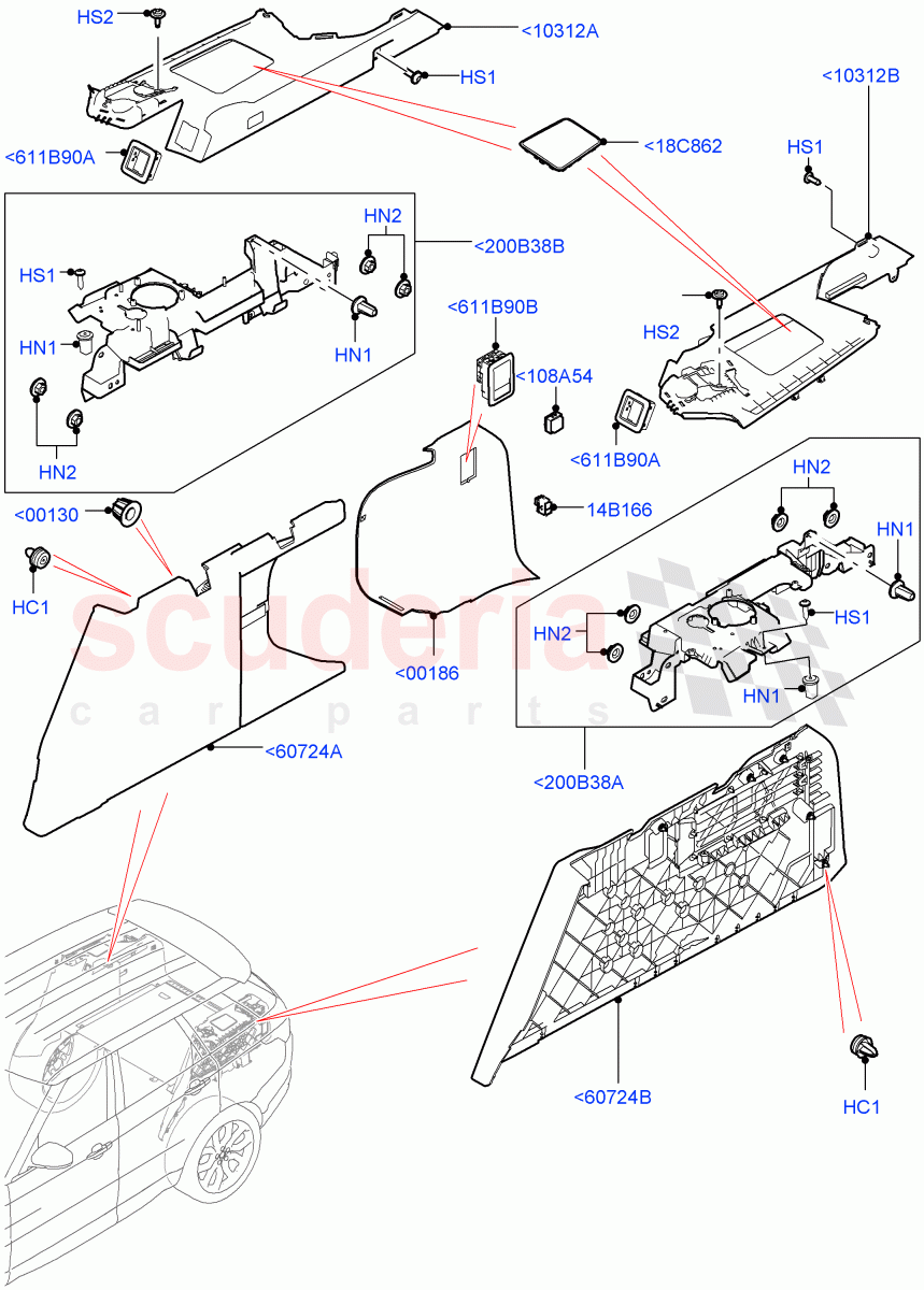 Side Trim(Front, Luggage Compartment) of Land Rover Land Rover Range Rover Sport (2014+) [2.0 Turbo Petrol AJ200P]