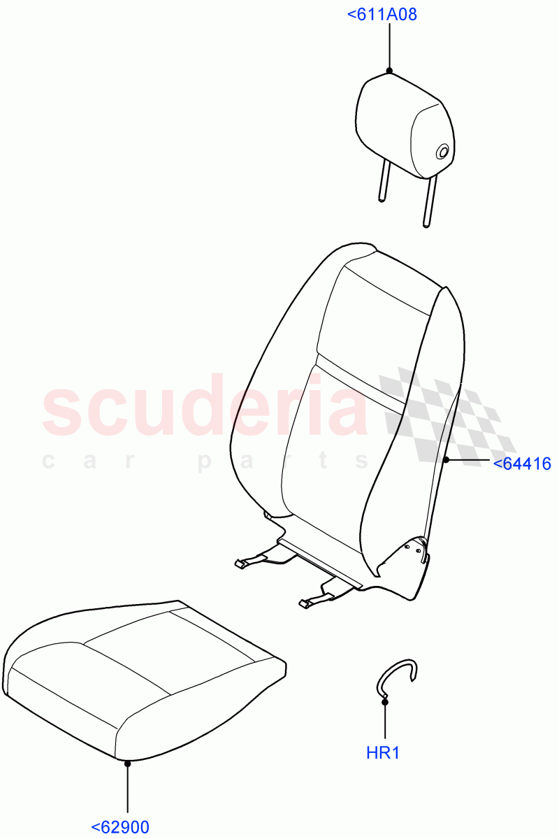 Front Seat Covers (PVC/Suede Material) of Land Rover Land Rover Range Rover Velar (2017+) [3.0 I6 Turbo Petrol AJ20P6]