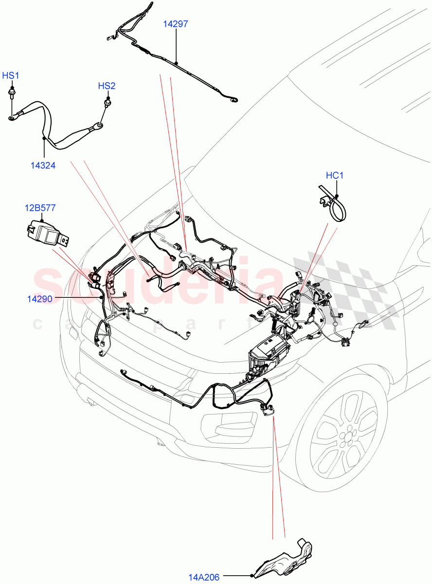 Electrical Wiring - Engine And Dash (Engine Compartment) (Changsu (China)) ((V) FROMEG000001) of Land Rover Land Rover Range Rover Evoque (2012-2018) [2.0 Turbo Diesel]