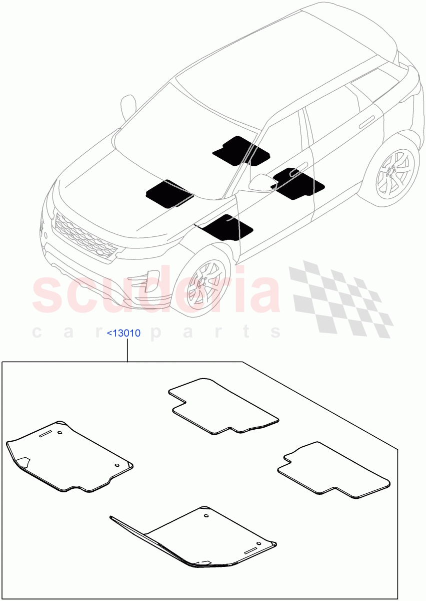 Floor Mats(Halewood (UK)) of Land Rover Land Rover Range Rover Evoque (2019+) [2.0 Turbo Diesel AJ21D4]