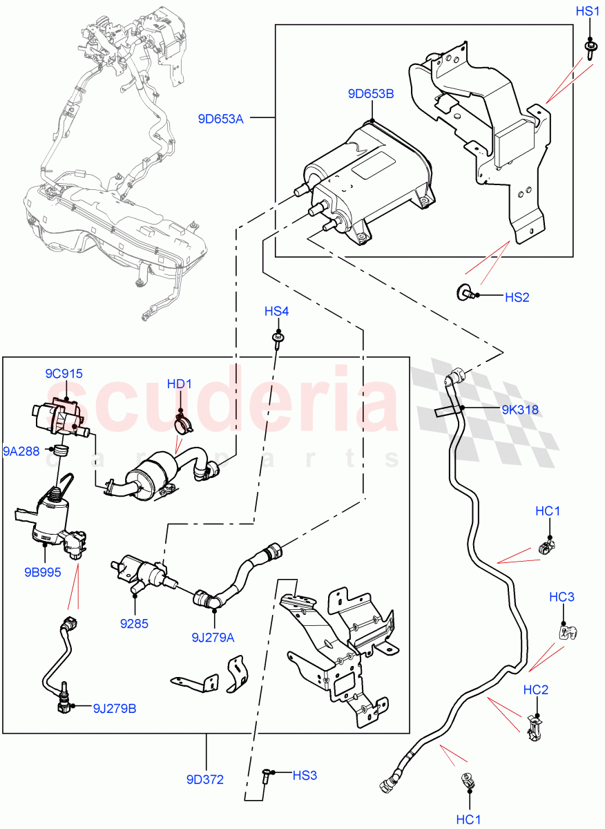 Carbon Canister (2.0L AJ200P Hi PHEV) ((V) FROMMA000001) of Land Rover Land Rover Range Rover Velar (2017+) [2.0 Turbo Petrol AJ200P]