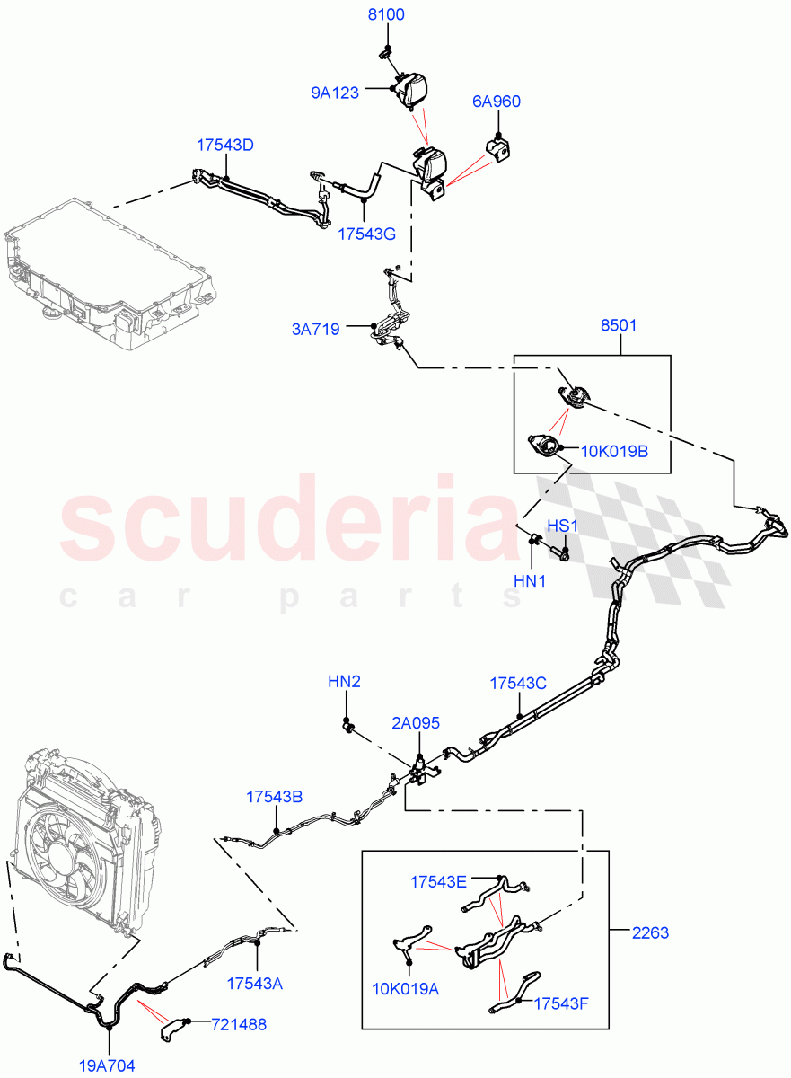 Hybrid Electrical Modules (Battery And Cooling) (Electric Engine Battery-PHEV) ((V) FROMM2000001) of Land Rover Land Rover Defender (2020+) [2.0 Turbo Petrol AJ200P]