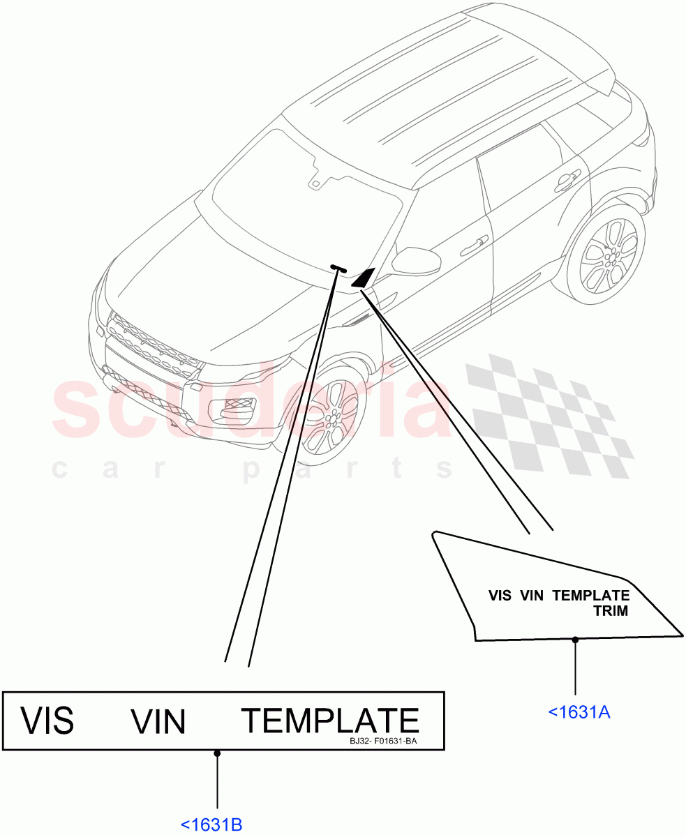 Labels (Windscreen) (Changsu (China)) ((V) FROMEG000001) of Land Rover Land Rover Range Rover Evoque (2012-2018) [2.0 Turbo Diesel]