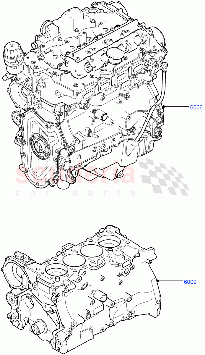 Service Engine And Short Block (Nitra Plant Build) (2.0L AJ200P Hi PHEV, 2.0L I4 High DOHC AJ200 Petrol) ((V) FROMK2000001) of Land Rover Land Rover Defender (2020+) [2.0 Turbo Petrol AJ200P]