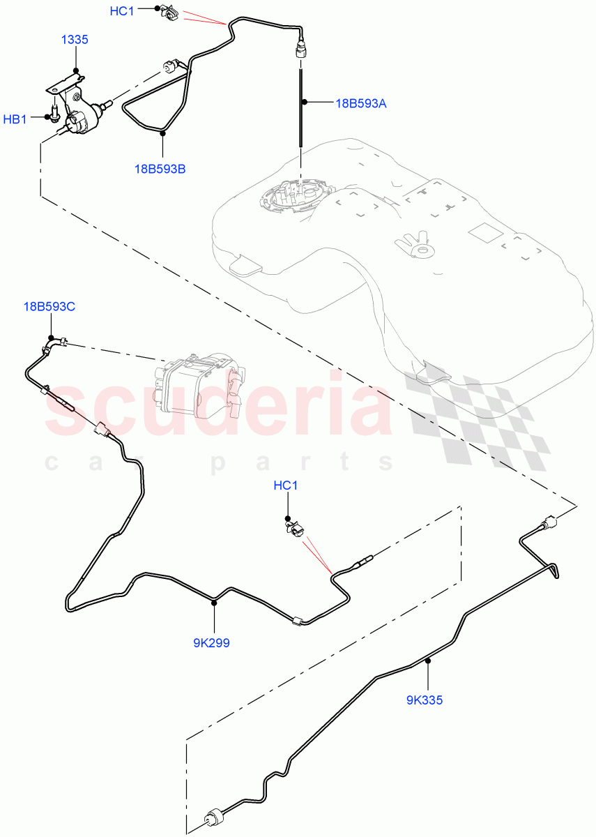 Auxiliary Fuel Fired Pre-Heater(Heater Fuel Supply)(Halewood (UK),With Fuel Fired Heater,Fuel Fired Heater With Park Heat,Fuel Heater W/Pk Heat With Remote)((V)FROMLH000001) of Land Rover Land Rover Discovery Sport (2015+) [2.0 Turbo Diesel]