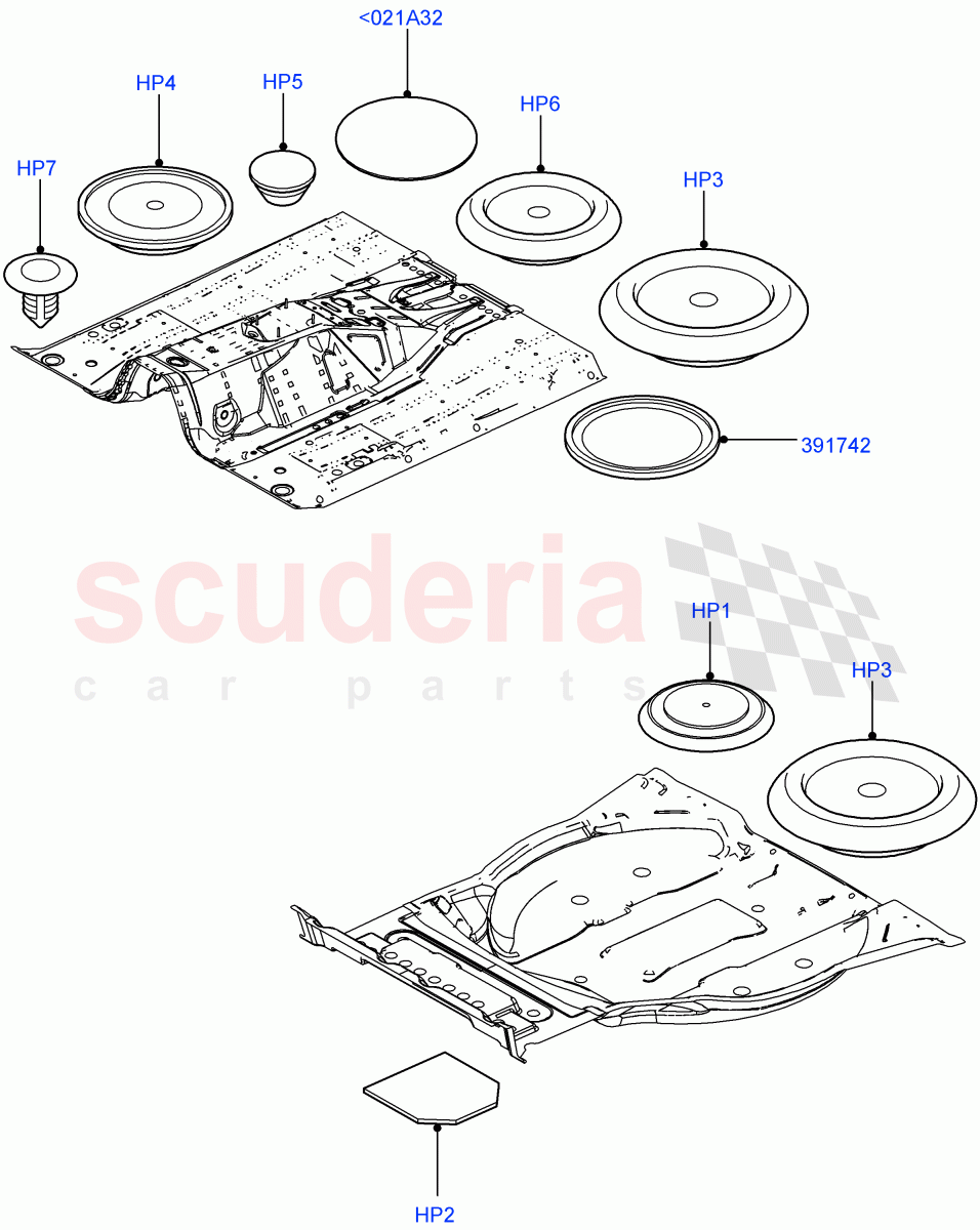 Plugs - Floor Pan((V)FROMAA000001) of Land Rover Land Rover Range Rover (2010-2012) [3.6 V8 32V DOHC EFI Diesel]