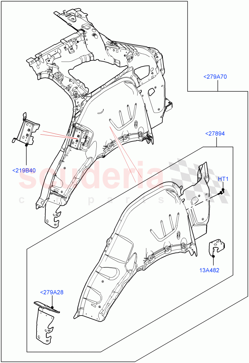 Side Panels - Inner (Inner - Rear, Middle - Rear) of Land Rover Land Rover Range Rover Velar (2017+) [3.0 I6 Turbo Diesel AJ20D6]