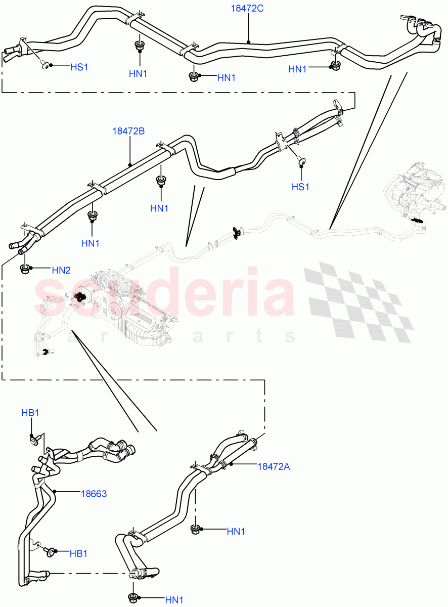 Heater Hoses of Land Rover Land Rover Range Rover (2012-2021) [3.0 I6 Turbo Petrol AJ20P6]