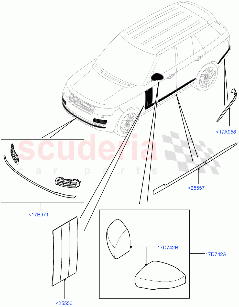 Exterior Body Styling Items(Accessory) of Land Rover Land Rover Range Rover (2012-2021) [3.0 DOHC GDI SC V6 Petrol]