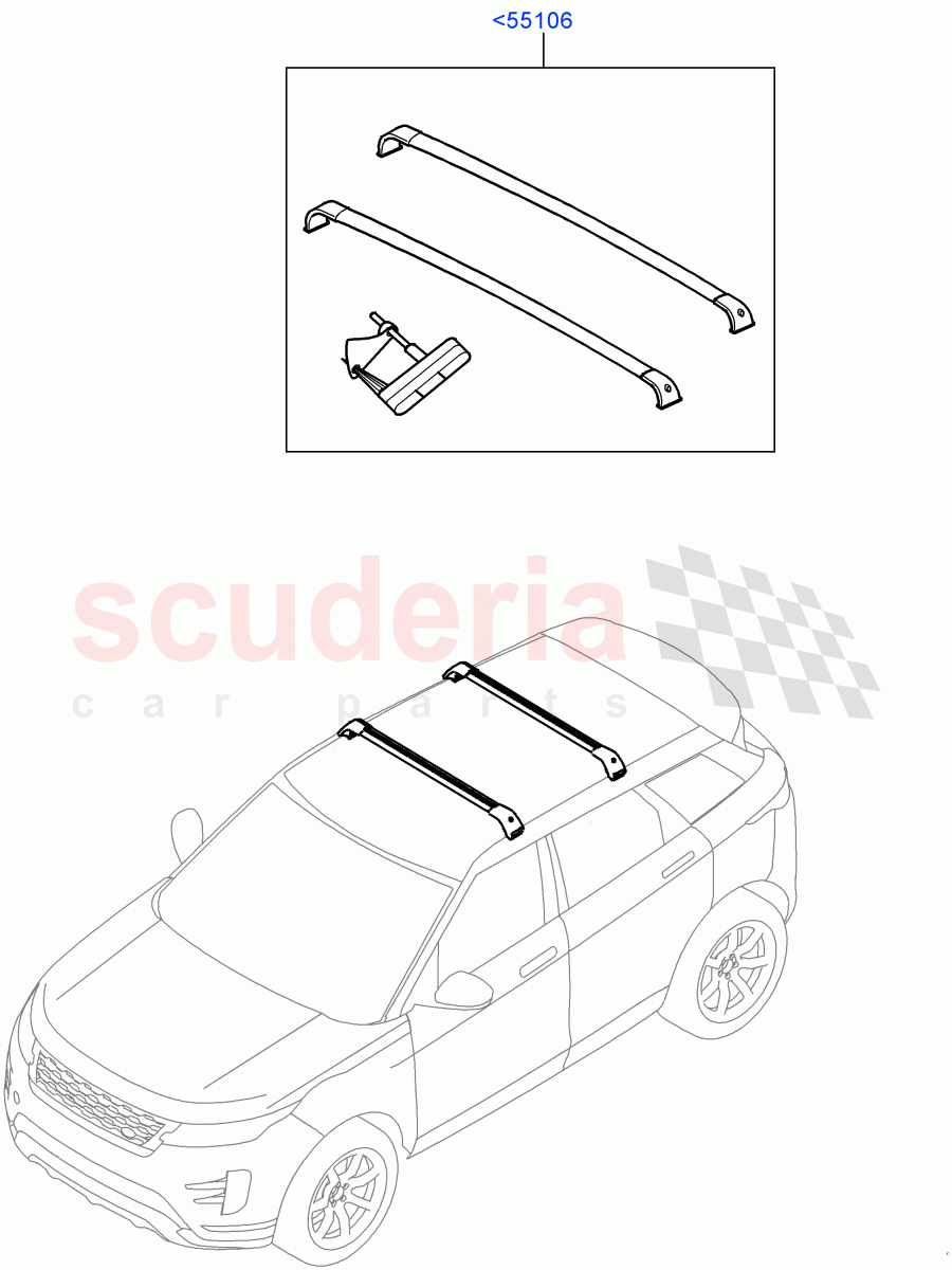 Roof Rails & Crossbars(Itatiaia (Brazil)) of Land Rover Land Rover Range Rover Evoque (2019+) [2.0 Turbo Diesel AJ21D4]