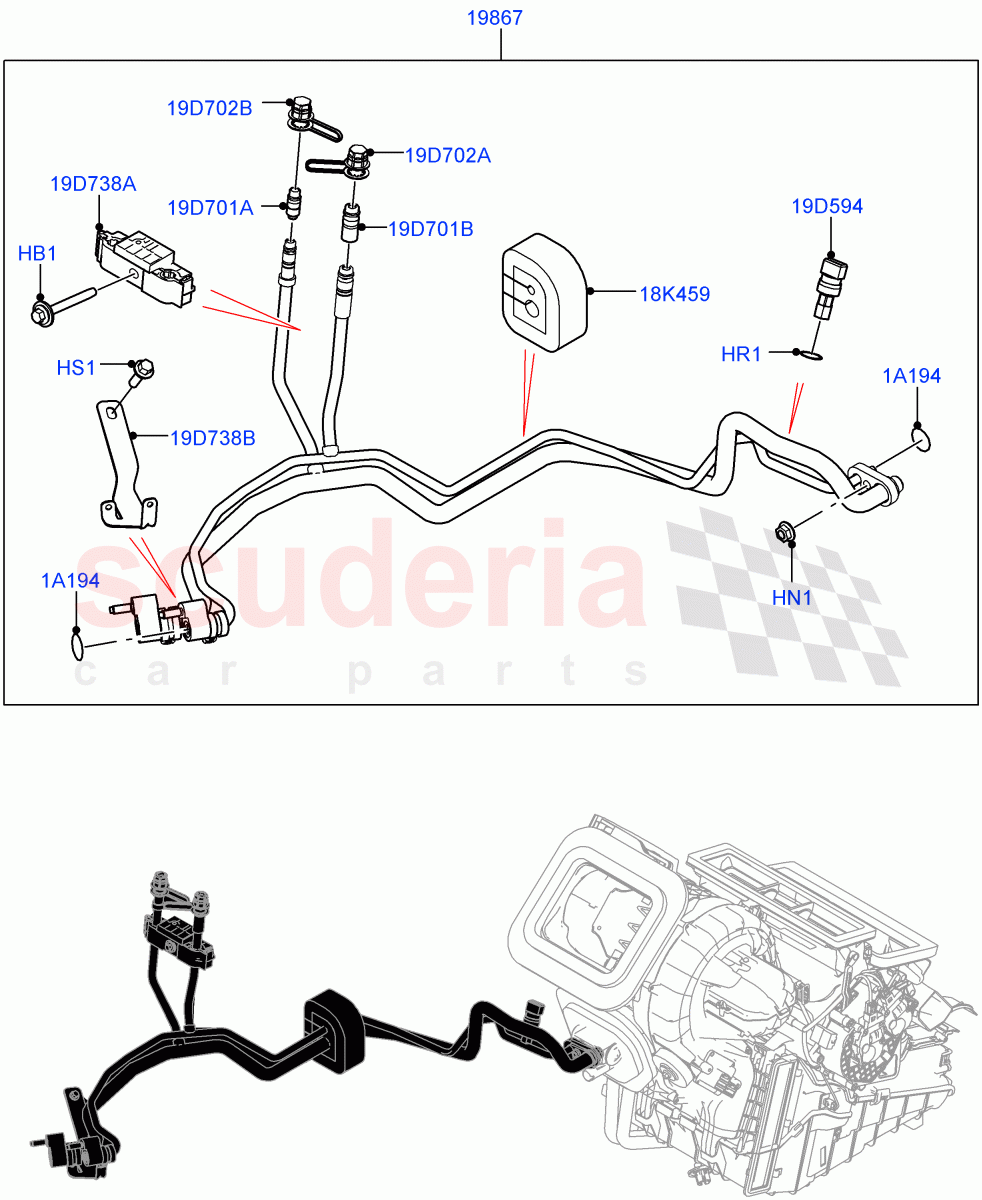 Air Conditioning System (Changsu (China), Air Conditioning Refrigerant-R134A) ((V) TOMG575834) of Land Rover Land Rover Range Rover Evoque (2019+) [2.0 Turbo Diesel AJ21D4]