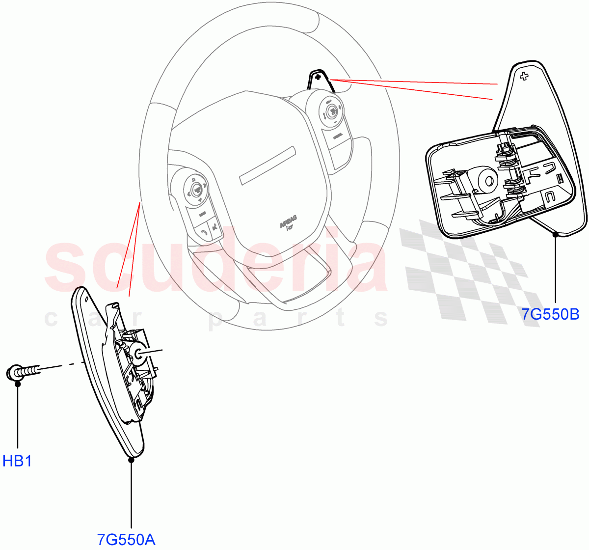 Gear Change-Automatic Transmission (1.5L AJ20P3 Petrol High PHEV, 8 Speed Automatic Trans 8G30, Halewood (UK), Paddle Shift, 1.5L AJ20P3 Petrol High) ((V) FROMLH000001) of Land Rover Land Rover Range Rover Evoque (2019+) [2.0 Turbo Diesel]